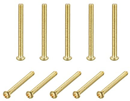 sourcing map Laiton Machine Vis M3x30mm Cruciforme Tête Cylindrique Attache Boulons pour Meubles Bureau Équipement Électronique 16Pcs