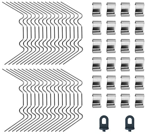 Flintronic Stainless Steel Greenhouse Glass Pane Clips - 108 Pieces Set With W Wire and Z Overlap Fixing Clips