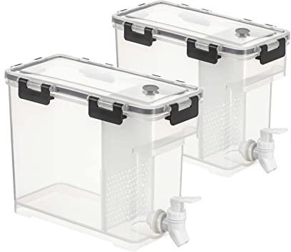 Teahutty 2 x 3,5 l kalter Wasserkocher mit Wasserhahn, transparenter Kunststoff-Getränkespender Getränkespender für kaltes Wasser, Krug für Küche, Zuhause, Party, Bar