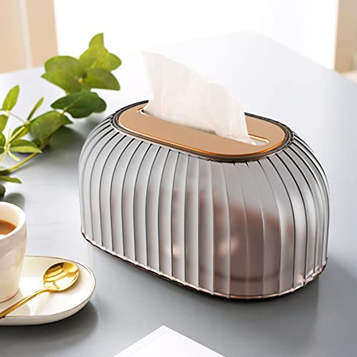 Scatola per fazzoletti di bellezza in plastica con coperchio, scatola per fazzoletti a righe, dispenser per fazzoletti di bellezza, portafazzoletti decorativo, organizer dispenser per tovaglioli, per
