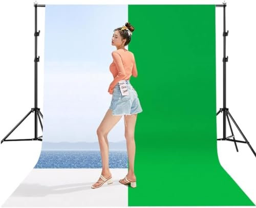 HACSYP Support d'arrière-Plan, écran Vert avec 4 Pinces à Ressort, écran Vert for vidéoconférence en Streaming, clé Chroma, Facile à Transporter (Color : Green, Size : 3x5m/10.4x16.4ft)
