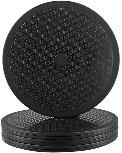 SINJEUN 4 PCS 12 Inch 360° Rotating Swivel Stand, Black Turntable Display, Lazy Susan for Plants Models Handicraft