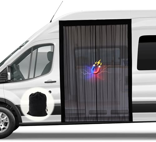 ZATOOTO Van insektsskärm med magnetism, skjutdörr magnetisk flygskärm för Mercedes Sprinter och Volkswagen hantverkare, mittmagnetisk stängning för myggnät baklucka, 210 cm (h) x 150 cm (b)