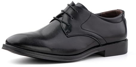 Hitmars Anzugschuhe Herren Schnürhalbschuhe Business Schuhe Klassischer Derby Oxford Lederschuhe Hochzeit Schuhe A Schwarz EU45