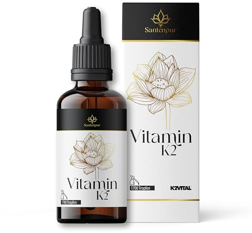 Vitamin K2 MK-7 Tropfen (K2VITAL®) - 200 µg pro Tagesdosis - 50 ml ca. 1700 Tropfen - 99,7% all-trans - vegan & alkoholfrei - ohne Gluten, Laktose, Farbstoffe – Made in Germany.
