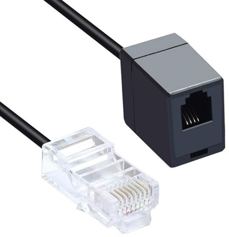RJ45 to RJ11 Adapter – Phone Cable, Telephone Converter | 8P4C to 6P4C Patch Cable, Compact 14-Inch Connector for DSL Modem, Voice, Landline Devices, Signal Transmission for Home and Office