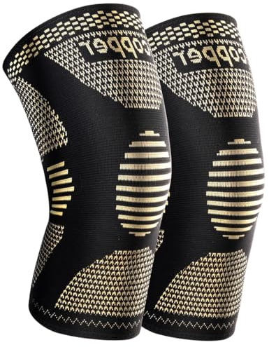 JYNVO Rodilleras elásticas (paquete de 2), rodilleras de bambú, rodilleras unisex, rodilleras para mujer, rodilleras para osteoartritis para hombres y mujeres, rodilleras deportivas.