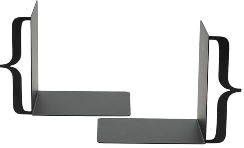 Moses. libri_x Lot de 2 Serre-Livres en métal Solide, Design Moderne, décoratif, Coffret Cadeau pour étagère, Bureau et Salon, Noir