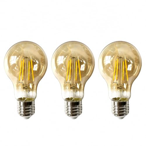 Vintage LED-filamentlampa A60 E27 10 W 1210 lm varmvit 2300 K, 220–240 V Edison retrolampa klar, energiklass E, dekorationsbelysning för vardagsrum, café, restaurang (3 st)