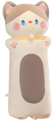 ZEPFJHE Coussin câlin pour Chat, Oreiller en Peluche de 70 Cm de Long avec Rembourrage en Coton PP, Oreiller de Soutien des Jambes Doux pour dortoir ou canapé