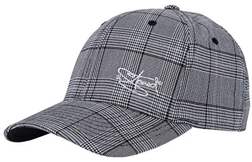 2Stoned Flexfit Glen Check in Schwarz/Weiss mit Stick Größe L/XL (57 cm - 60 cm) für Damen und Herren