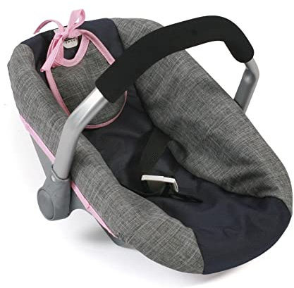 Bayer Chic 2000 708-26 Puppen-Autositz für Baby-Puppen, Puppentrage, Melange Navy-grau