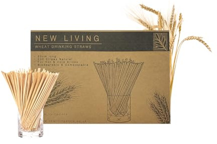 Wheat Drinking Straws | Wheat Straws | Natural Hay Straws | 100% Biodegradable | 100% Natural | BPA-Free (1000)