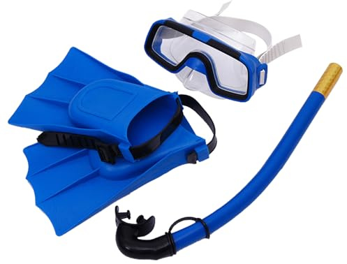 Snorkel Mask Fins Set for kids, 3 Piece Diving Set with Mask Snorkel and Fins, Travel Size Snorkeling Gear for kids, Scuba Dive Snorkelling Sets for Snorkeling Scuba Diving Swimming Travel