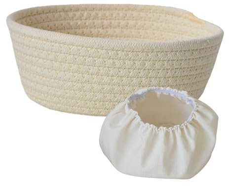Cestino per lievitazione, rotondo, ovale, in corda di cotone con fodera, contenitore per pasticceria, gadget da cucina, accessori da forno per pane artigianale