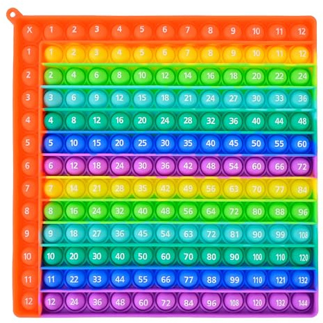 Times Table , Multiplication Learning Toy for Kids, 12x12 Pop Math Sensory Fidget Toy, Educational Stress Relief Toy for 5-7 Years Old, Fun Times Table Aid for Classroom and Home Use