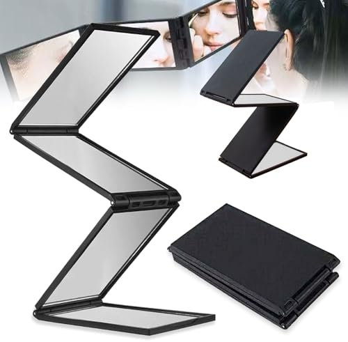 SoundZero Miroir Cosmétique Portable 360°, Coiffure et Rasage (Noir)