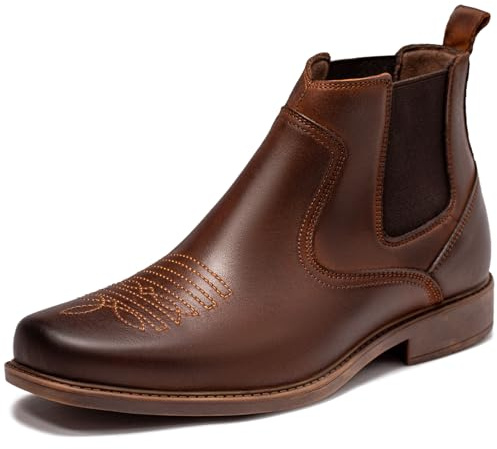 ArcBrothers Mens Cowboy Boots,Western Cowboy Boots for Men Casual Ankle Boots