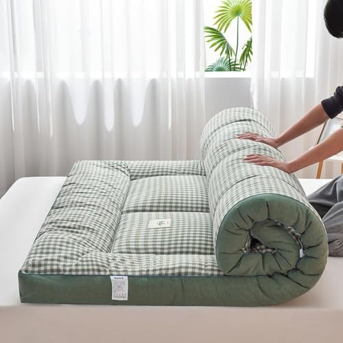 Bärbar tjock bomull futon madrass vikbar säng quiltad camping barnsäng upprullad bäddsoffa platsbesparande gästsömnlösning
