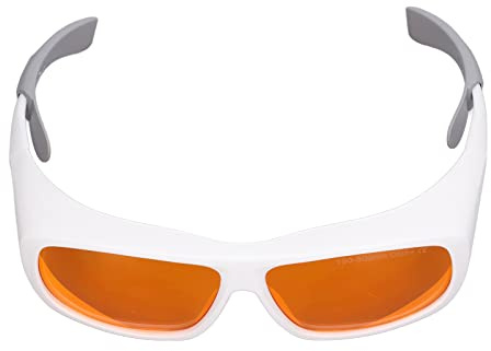 Jeanoko Gafas Láser Profesionales OD 5+ Protección Ocular Gafas Láser para Máquinas de Grabado, Material de PC, 1 Anteojo, para Luz Ultravioleta y Depilación (blanco)