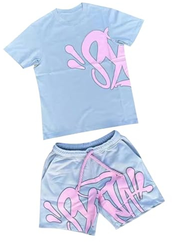 VPQILH Tuta da Uomo Donna Estiva, Completo Estivo Tute con Stampa de Uomo Maniche Corte T-Shirt e Pantaloncini Set da Unisex, Hip Hop Stilistico, per Casual Fitness Jogging