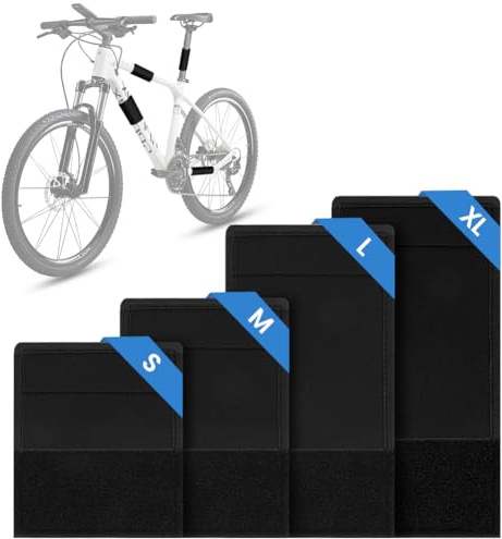 AOOWU 4Pcs Protectores de Marco de Bicicleta de Neopreno, Protector de Marco de Bicicleta, Protección de Marco de Bicicleta, con Cierre de Contacto, Antirrayaduras, para Portabicicletas y Transporte