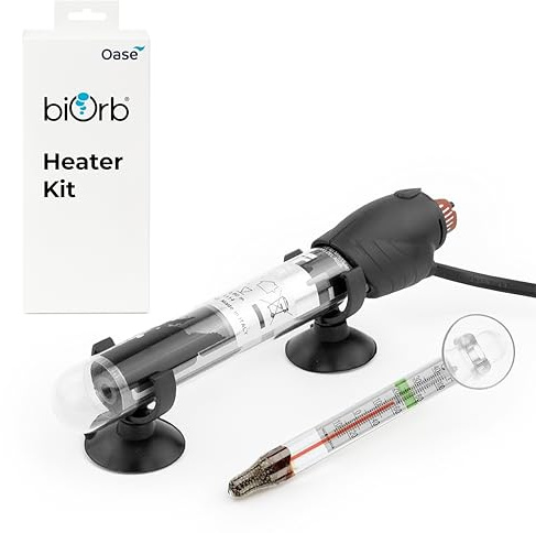 biOrb Aquarium Heater Pack, Adjustable 50W Fish Tank Heater With Thermometer & Holder, Easy-Fit Aquarium Accessories For Curved or Flat Surfaces, Reliable Tropical Fish Tank Heating Solution-UK Plug