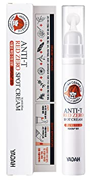 YADAH Anti Trouble Red Zero Spot Cream, Easy Application Acne Spot Treatment, Natural Niacinamide Acne Treatment, 100% Vegan Formula For Acne Care, Acne Whitehead Scar Solution Treatment 0.5 FL.Oz.