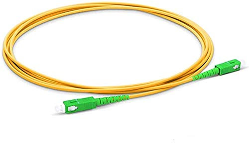 Cable de Fibra Óptica para Router - Latiguillo Monomodo FTTH - 9/125 OS2 - SC/APC-SC/APC Simplex - Compatible 99% Operadores Movistar Jazztel Vodafone Orange Amena Masmovil Yoigo (1 M)
