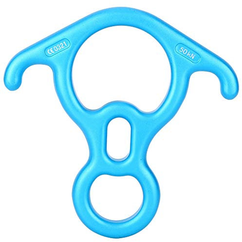 Klettern Abseilachter, Kletter Abseilgerät 50KN Abseilachter Abseilgerät Klettern 8 Descender Absteigende Sichernde Ausrüstung für 8-13mm Seil(Blau)
