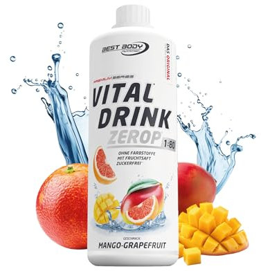 Best Body Nutrition Vital Drink ZEROP® - Mango Grapefruit, Original Getränkekonzentrat - Sirup - zuckerfrei, 1:80 ergibt 80 Liter Fertiggetränk, 1000 ml