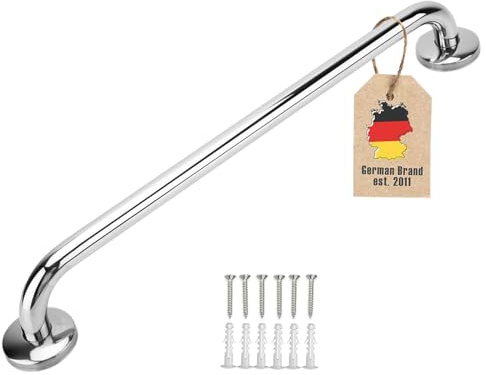 Intirilife Handtuchhalter aus Edelstahl Hochglanzpoliert - Länge 80cm und 19mm Stangendurchmesser zum Bohren - Handtuchstange Badetuchhalter Handtuch Halter Bad Sauna Küche, Wandmontage