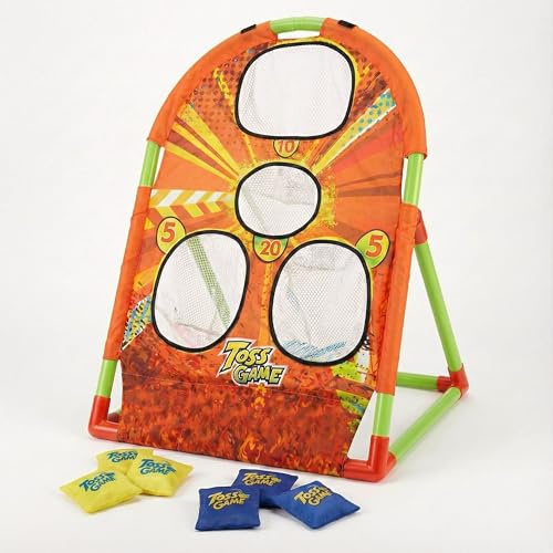The Magic Toy Shop Bean Bag Toss Game Set – Portable Indoor & Outdoor Garden Cornhole for Kids & Adults – Target & Throwing Game with 6 Bean Bags – School Sports Day, Summer Fair Carnival Toy