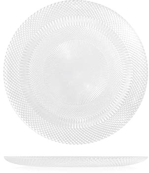 H&H Glow Lot de 6 Assiettes Plates en Verre Transparent 28 cm