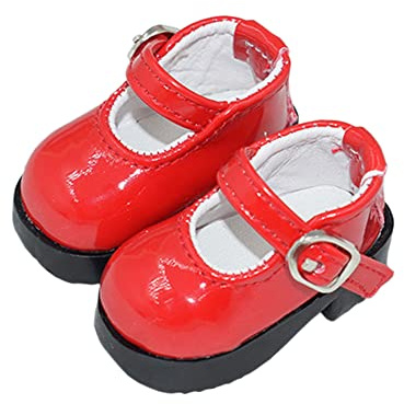 niannyyhouse Chaussures en cuir à talons hauts pour poupée en peluche de 20 cm, longueur 5 cm, accessoires de poupée (rouge)