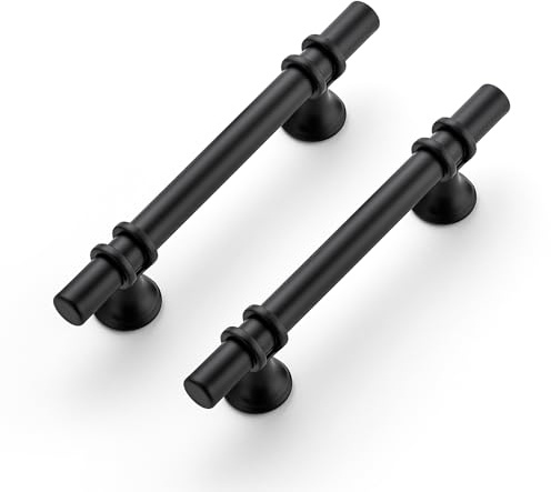 Ravinte 5 stycken möbelhandtag svarta skåphandtag 96 mm handtag för köksskåp dörrhandtag för köksskåp handtag möbler med rund bas lådhandtag