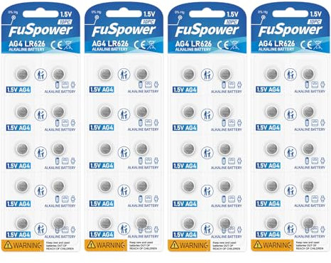 SR626SW Watch Batteries 377 376 LR626 Battery AG4 1.5v Alkaline Coin Cells (10 Count (Pack of 1))