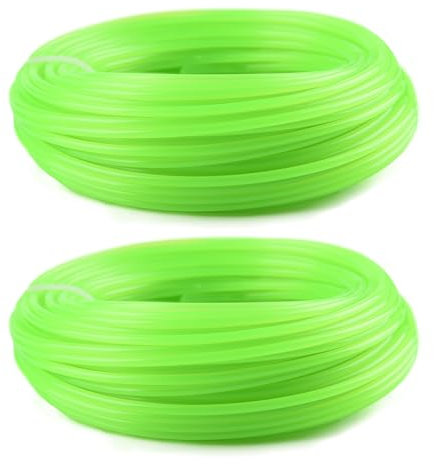 PLULON 2 Rolls Strimmer Wire 2.0mm x 20m Round Strimmer Line Grass Trimmer Wire Heavy Duty Strimming Wire Cord Cable for Garden Electric Strimmers, Green