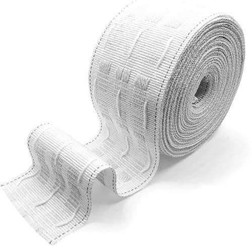 3 Inch Header Tape - 5 Metres, White Pencil Pleat Curtain, Detachable Multifunction for Home Sewing, DIY Rod Pocket