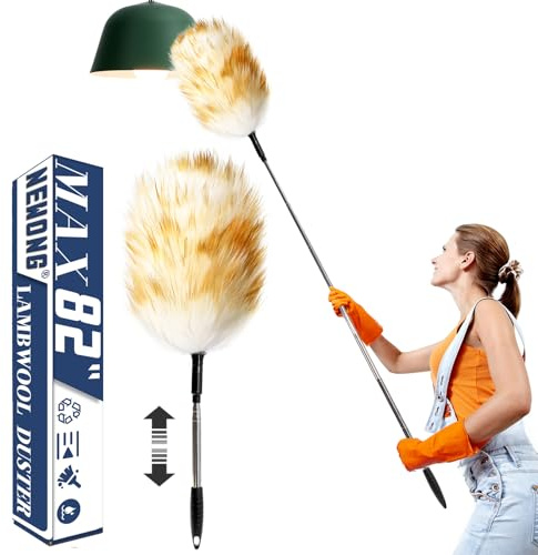 NEWONG Extendable Lambswool Duster, Up to 82 in, Aluminum Handle