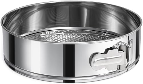 CHUZHOMU 9 Inch Springform Pan 304 Stainless Steel Nonstick Springform Cake Pan with Removable Bottom, Round Spring Form Cheesecake Pans