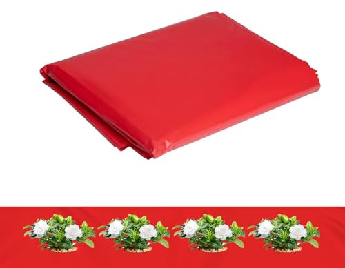 Película De Mantillo Rojo Para Plantas Vegetales - Barrera De Hoja De Tierra Para Tomates, Fresas, Pimientos | Bloqueador De Malezas Agrícola Envoltura, Capa De Manta De Cultivo Para El Cultivo De La