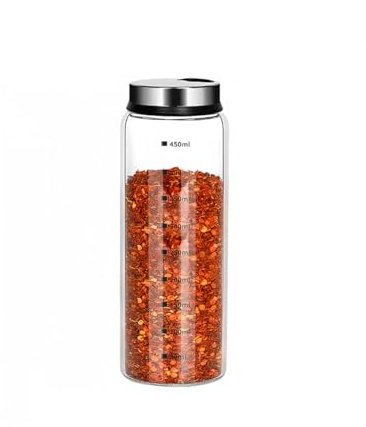 uvbws15 oz Large Salt & Pepper Shakers, Glass Salt & Pepper Shakers with Adjustable Pour Holes, Salt & Pepper Dispensers with Stainless Steel Removable Lids, Salt Spice Shakers for Kitchen Restaurant
