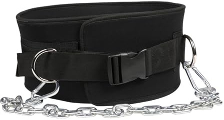wueiooskj Cinturón de inmersión con Cadena para Soporte de Cintura, para Gimnasio, Fitness, Levantamiento Pesas, Hebilla plástico, Hebilla plástico, Cinturón 91x16cm