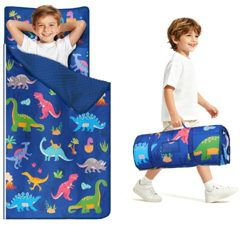 Sac de Couchage pour Enfants avec Oreiller Amovible et Couverture 150*60cm
