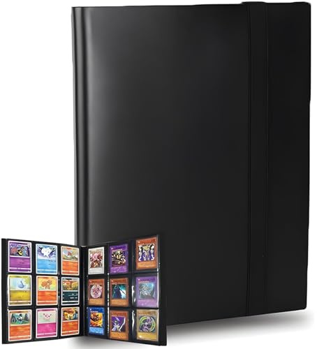 9-Pocket Trading Card Binder, 20 Pages Holding 360 Pockets, PP Trading Card with for Loading Slot Trading Card Album Folder - Board, Collectible and Trading Card Games (Black)