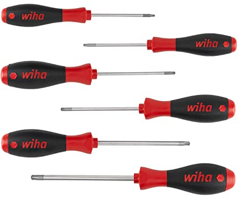 Wiha 27746 Series 362R Soft Finish Torx Magic Spring Electric Screwdriver Set, 6 Pieces, Red, 294x161x42 mm