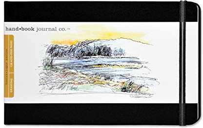 Speedball Drawing Journal Book 5.5 x 8.25 Landscape Ivory Black, Art Sketch Paper For Pen, Ink, Pencil, Markers, For Adult, Kid