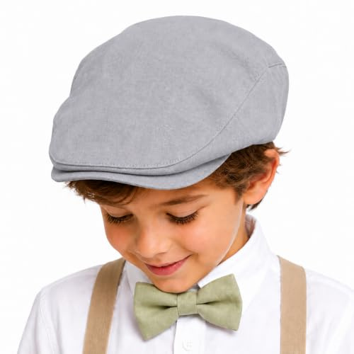 Bienzoe Pojkar Newsboy Bagare Hatt: Barn Bomull Linne Golf Utstyrsel Keps