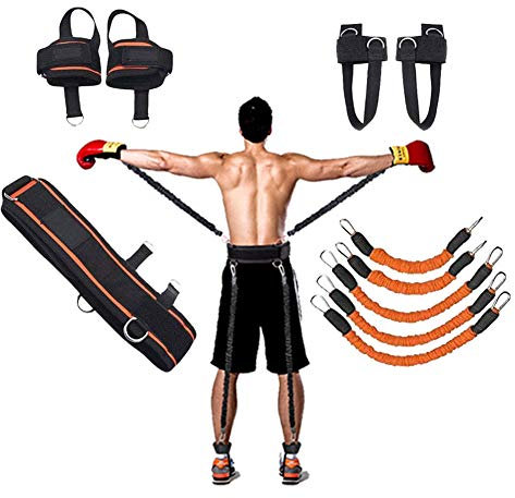 Cuerda de entrenamiento de fuerza para boxeo, baloncesto, esgrima, entrenamiento de resistencia, cuerda de resistencia azul, cuerda elástica, cuerda de tracción, equipo de fitness